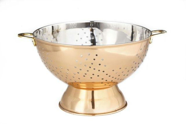 9 Dia. D cor Copper Footed Colander-Centerpiece