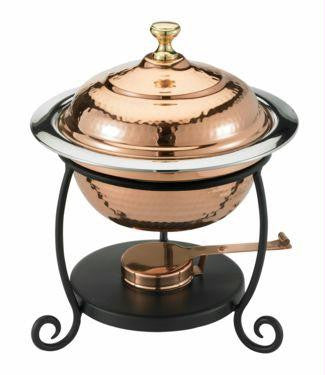 10 Dia. x 12  H. Round D cor Copper Chafing Dish 1  Qt