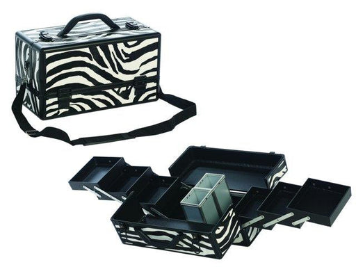 Double-Cup Zebra Train Case