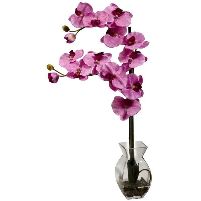 Mauve Phalaenopsis Orchid w-Vase Arrangement