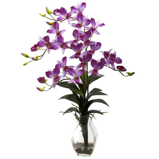 Purple Dendrobium Orchid w-Vase Arrangement