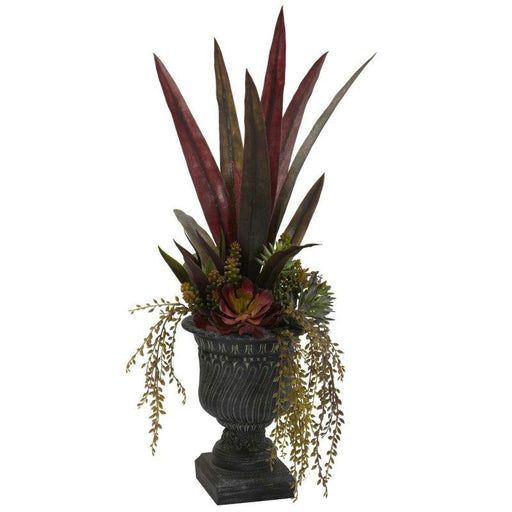 27 Inch Mixed Succulent w-Urn