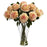 Peach Blooming Roses w-Vase