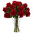 Red Blooming Roses w-Vase