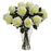 White Blooming Roses w-Vase