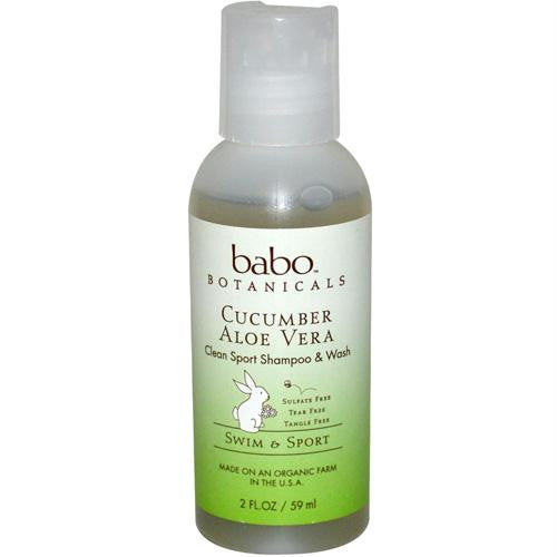 Babo Botanicals Shampoo and Wash - Cucumber Aloe Vera Travel Size - 2 oz