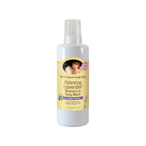 Earth Mama Angel Baby Shampoo and Body Wash - Organic Lavender - 34 oz