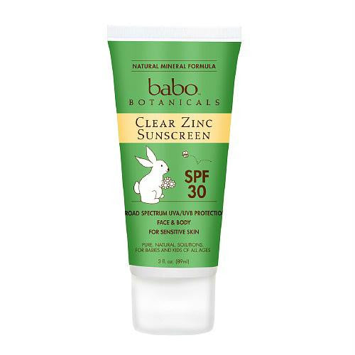 Babo Botanicals Sunscreen - Clear Zinc Unscented SPF 30 - 3 oz