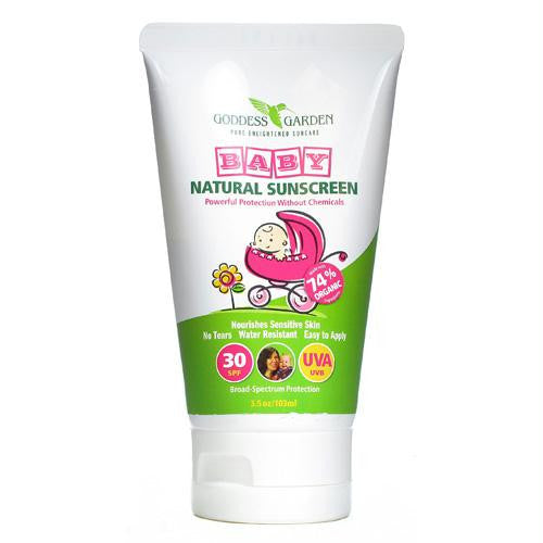 Goddess Garden Organic Sunscreen - Baby Natural SPF 30 Lotion - 3.4 oz