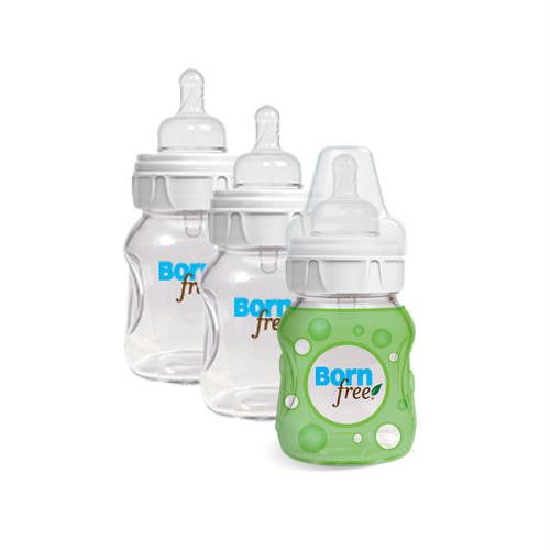 Bornfree Natural Feeding Glass Bottles - Slow Flow - 3 Pack - 5 oz