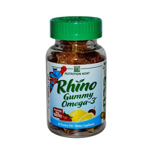 Nutrition Now Rhino Gummy Omega-3 with DHA Lemonade Cherryade and Strawberry Lemonade - 60 Gummies