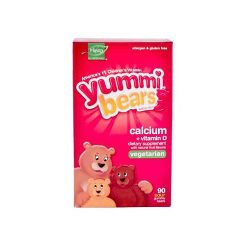 Hero Nutritional Products Yummi Bears Vegetarian Calcium with Vitamin D - Fruit Flavors - 90 Ct