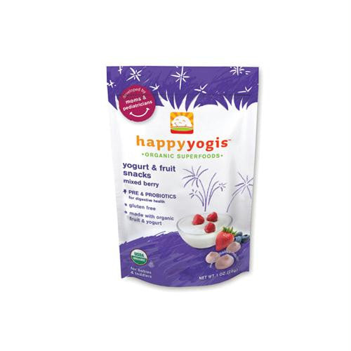 Happy Baby Happy Yogis Organic Superfoods Yogurt and Fruit Snacks Mixed Berry - 1 oz - Case of 8