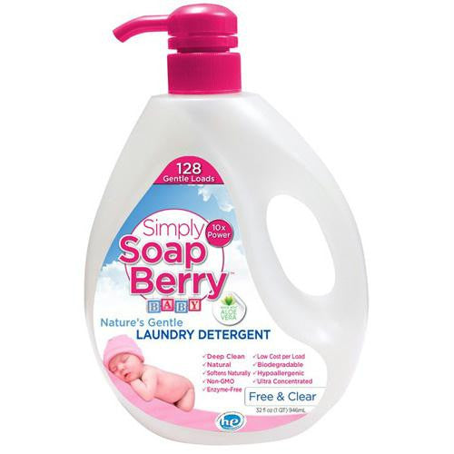 Simply SoapBerry Laundry Detergent - Baby Free and Clear - 32 oz