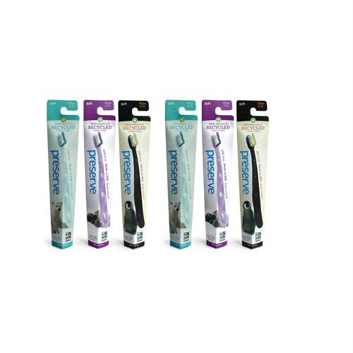 Preserve Soft Toothbrush Junior - 6 Pack - Assorted Colors