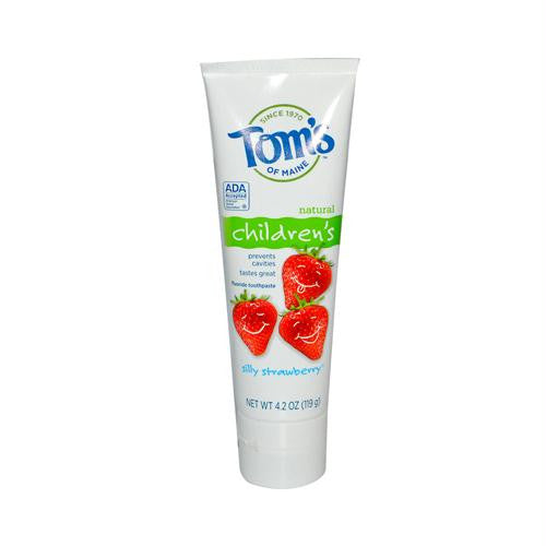 Toms of Maine Childrens Natural Fluoride Toothpaste Silly Strawberry - 4.2 oz - Case of 6