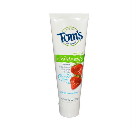 Toms of Maine Childrens Natural Toothpaste Fluoride-Free Silly Strawberry - 4.2 oz - Case of 6