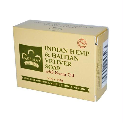 Nubian Heritage Bar Soap Indian Hemp And Haitian Vetiver - 5 oz