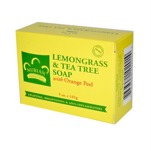 Nubian Heritage Bar Soap Lemongrass And Tea Tree With Orange Peel - 5 oz