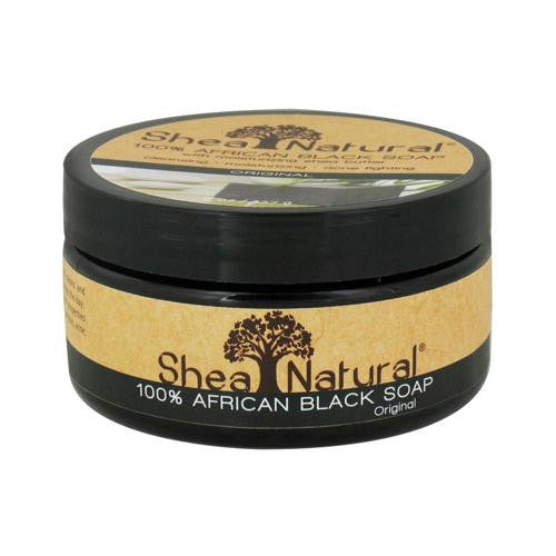 Shea Natural African Black Soap with Shea Butter - 8 oz