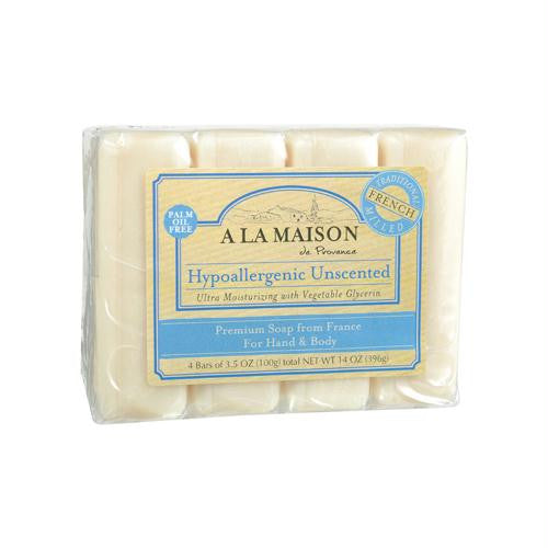 A La Maison Bar Soap Unscented Value Pack - 3.5 oz Each - Pack of 4