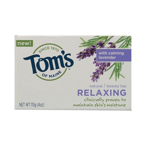 Toms of Maine Natural Beauty Bar Relaxing with Calming Lavender - 4 oz - Case of 6