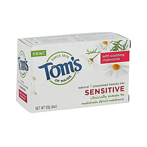 Toms of Maine Natural Beauty Bar Sensitive Unscented - 4 oz - Case of 6