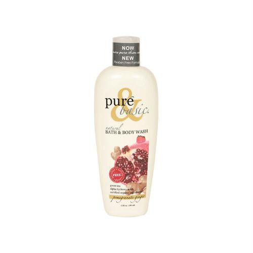 Pure and Basic Natural Bath and Body Wash Pomegranate Ginger - 12 fl oz