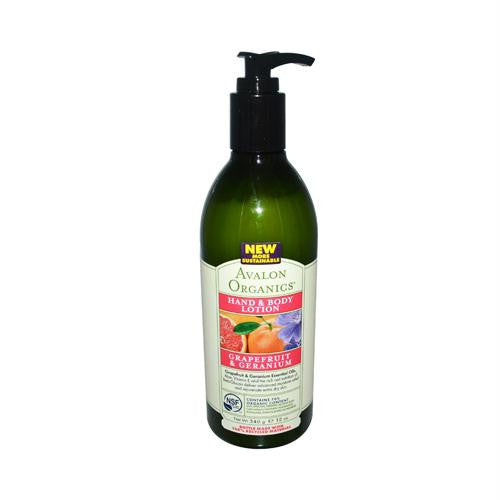 Avalon Organics Hand and Body Lotion Refreshing Grapefruit and Geranium - 12 fl oz