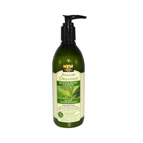 Avalon Organics Hand and Body Lotion Aloe Unscented - 12 fl oz