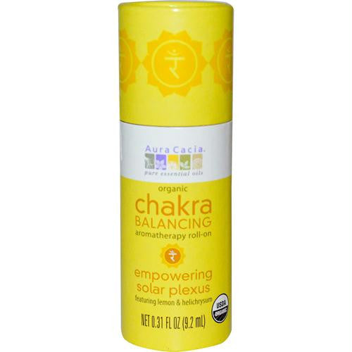 Aura Cacia Organic Chakra Balancing Aromatherapy Roll-on - Empowering Solar Plexus - .31 oz