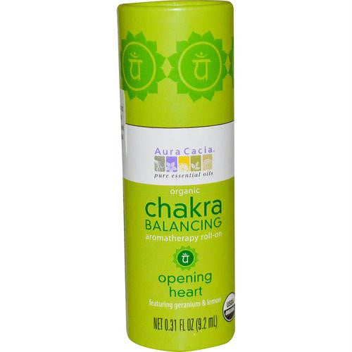 Aura Cacia Organic Chakra Balancing Aromatherapy Roll-on - Opening Heart - .31 oz