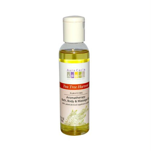 Aura Cacia Aromatherapy Bath Body and Massage Oil Tea Tree Harvest - 4 fl oz