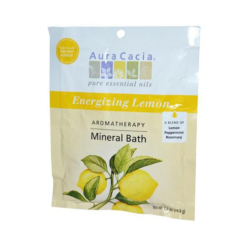 Aura Cacia Aromatherapy Mineral Bath Energizing Lemon - 2.5 oz - Case of 6