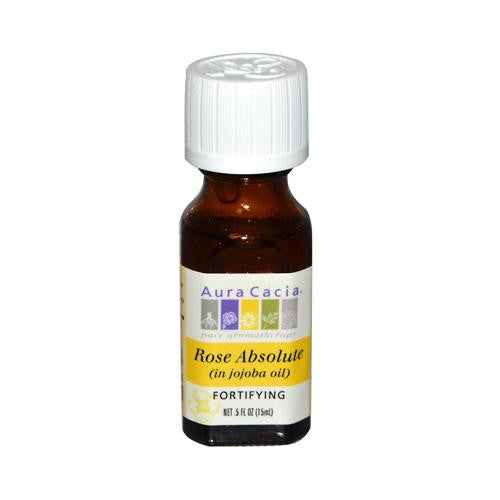 Aura Cacia Rose Absolute in Jojoba Oil - 0.5 fl oz