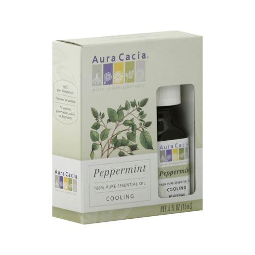 Aura Cacia Peppermint Pure Essential Oil - 0.5 fl oz - Case of 3