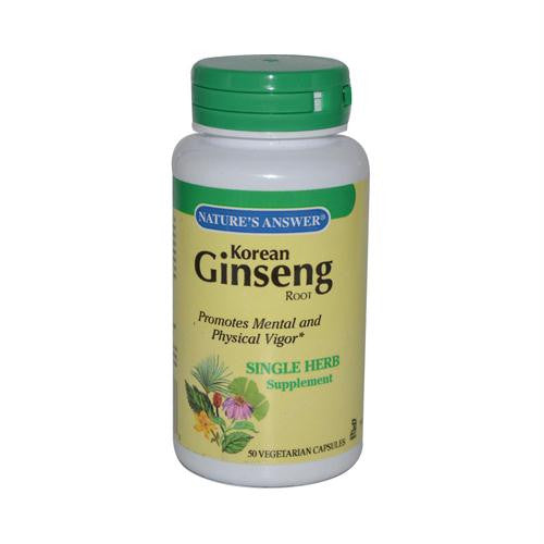 Natures Answer Korean Ginseng Root - 50 Vegetarian Capsules