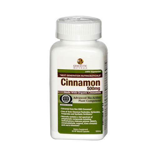 Genceutic Naturals Organic Cinnamon - 500 mg - 60 Capsules