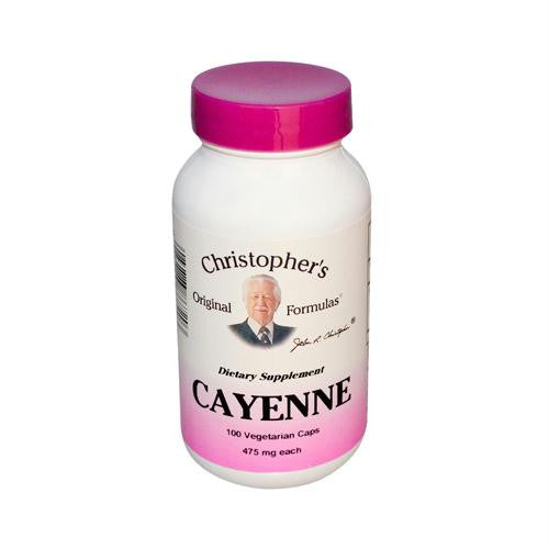 Christophers Cayenne - 475 mg - 100 Vegetarian Capsules