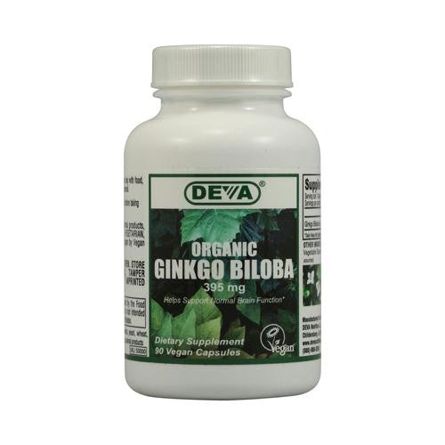 Deva Vegan Organic Ginkgo Biloba - 395 mg - 90 Vegan Capsules