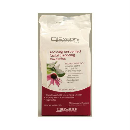 Giovanni Facial Cleansing Towelettes - Unscented - 30 Pre-moistened Towelettes