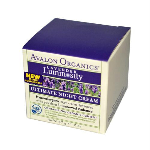 Avalon Organics Ultimate Night Cream Lavender Luminosity - 2 oz