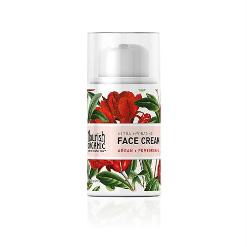 Nourish Organic Face Cream - Ultra Hydrating Argan and Pomegranate - 1.7 oz