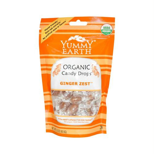 Yummy Earth Organic Candy Drops Ginger Zest 3.3 oz - Case of 6 - 3.3 oz