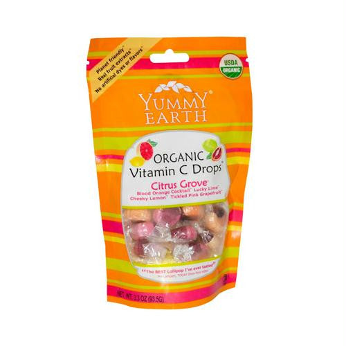 Yummy Earth Organic Vitamin C Drops - Citrus Grove - Case of 6 - 3.3 oz