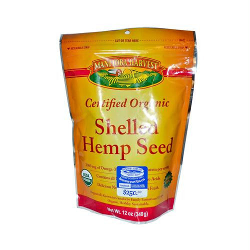 Manitoba Harvest Certified Organic Shelled Hemp Seed- Case of 6 - 12 oz