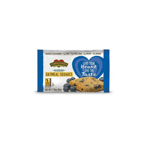 Corazonas Oatmeal Squares - Blueberry - Case of 12 - 1.76 oz