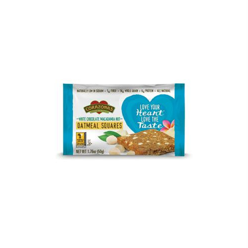 Corazonas Oatmeal Squares - White Chocolate - Case of 12 - 1.76 oz