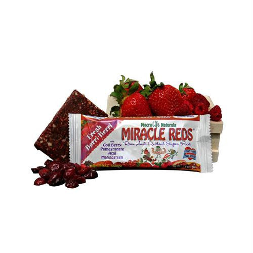 MacroLife Naturals Miracle Red Bar - Very Berry - Case of 12 - 42 Grams