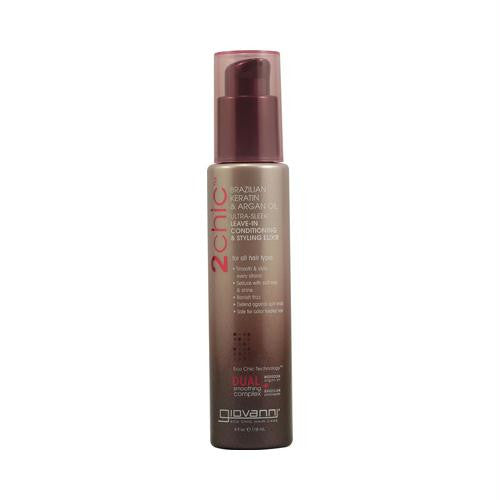 Giovanni 2chic Ultra-Sleek Leave-In Conditioning and Styling Elixir with Brazilian Keratin and Argan Oil - 4 f